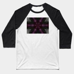 Deep Pink Star with Black Snowflake Baseball T-Shirt